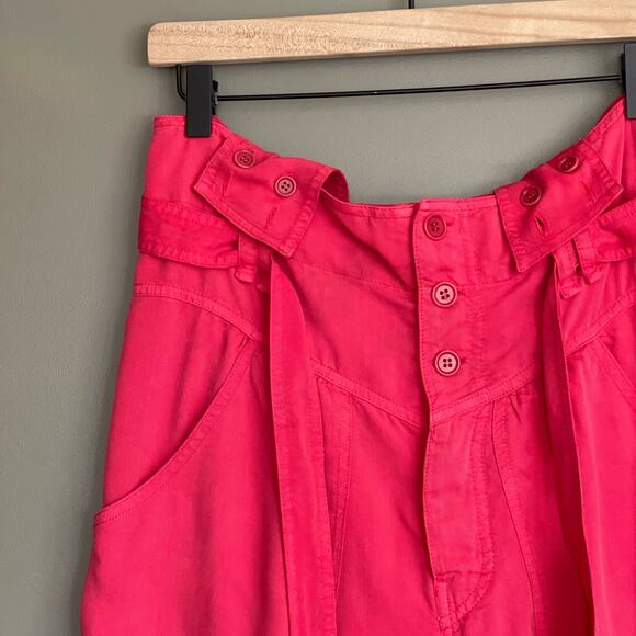 Isabel Marant Flink Suspender Shorts Pink Size Medium High Rise Chic Sexy Loose - Picture 5 of 16